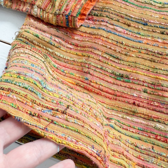 Coldwater Creek y2k vtg rainbow silk embroidered striped jacket size S - Picture 4 of 5